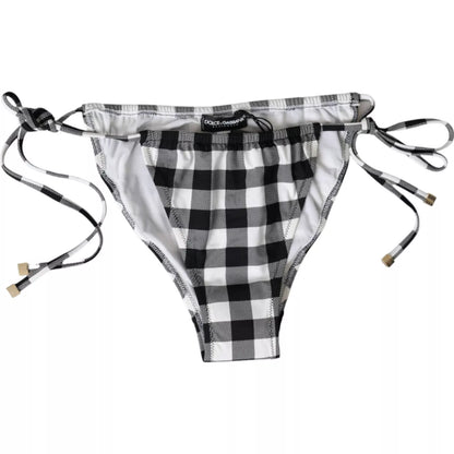 Dolce &amp; Gabbana Black White Купальний костюм у клітку Пляжний одяг Нижнє бікіні