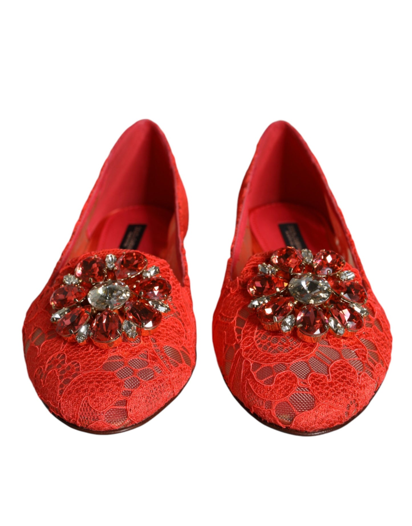 Балетки Dolce &amp; Gabbana Coral Lace Crystal. Лофери