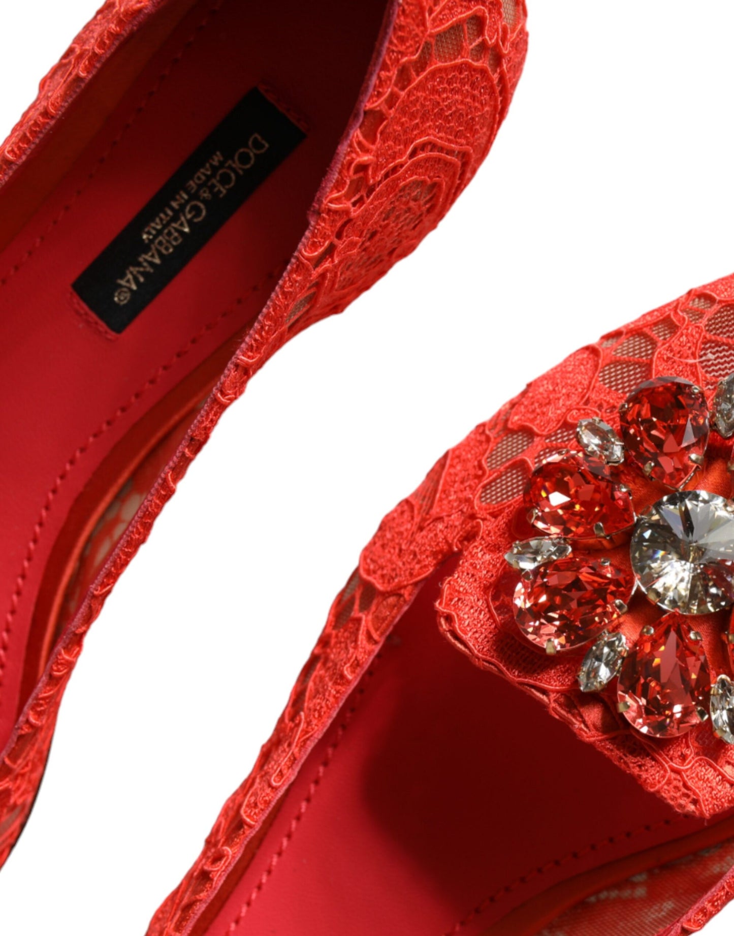 Балетки Dolce &amp; Gabbana Coral Lace Crystal. Лофери