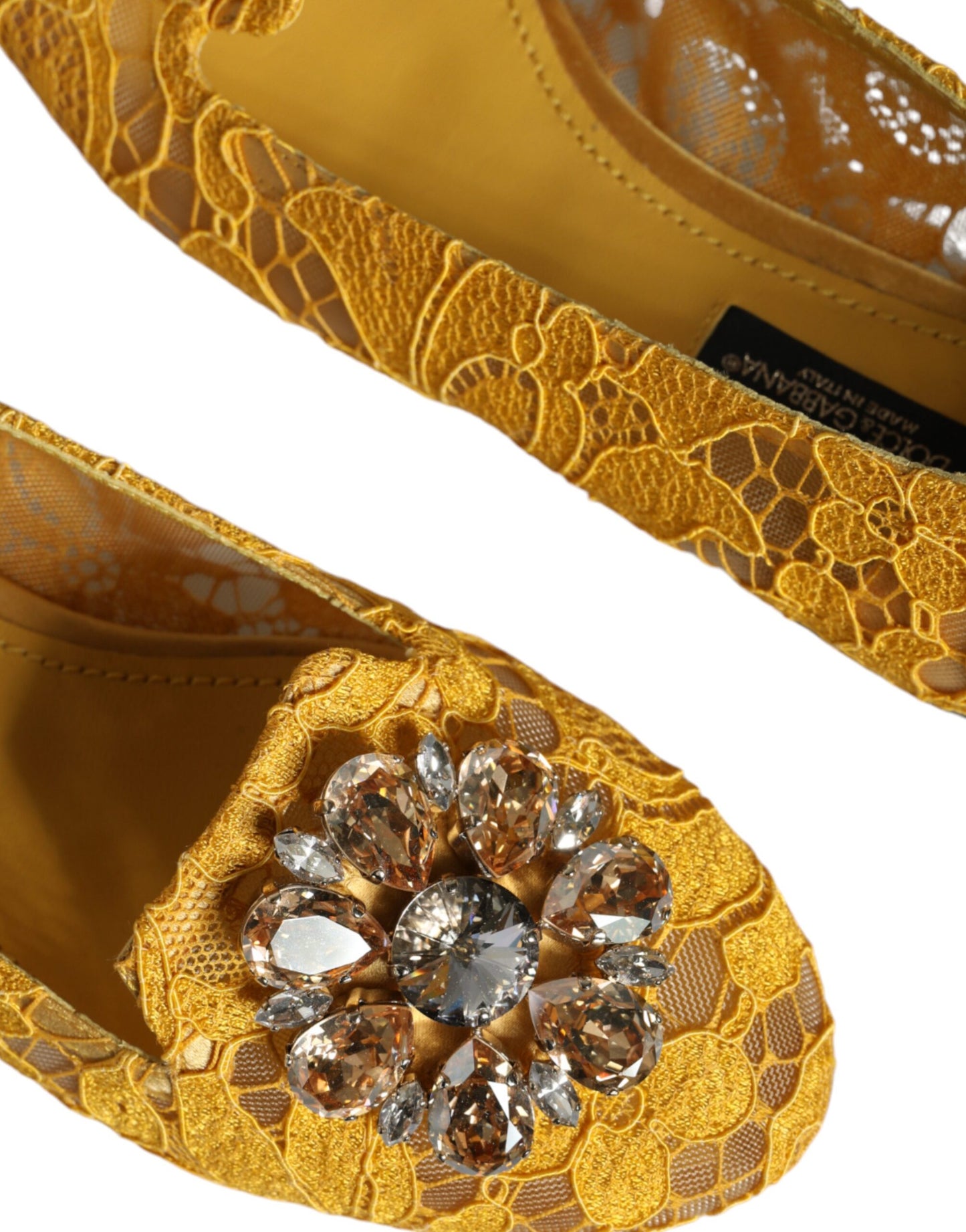 Балетки Dolce &amp; Gabbana з гірчицею і кришталем