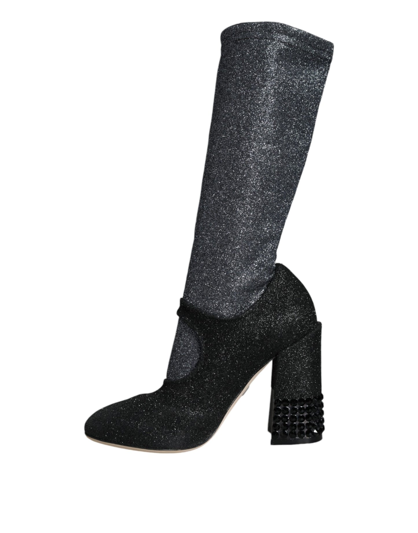 Черевики Dolce &amp; Gabbana Black Crystal Mary Janes Booties