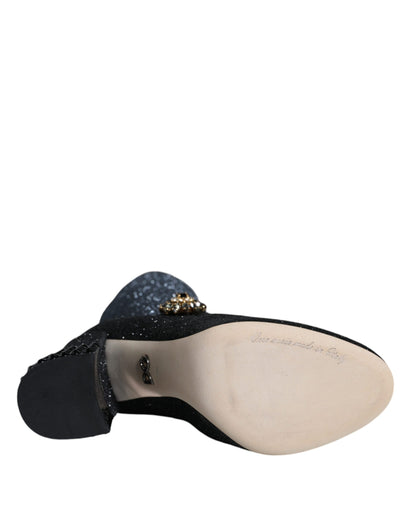 Черевики Dolce &amp; Gabbana Black Crystal Mary Janes Booties