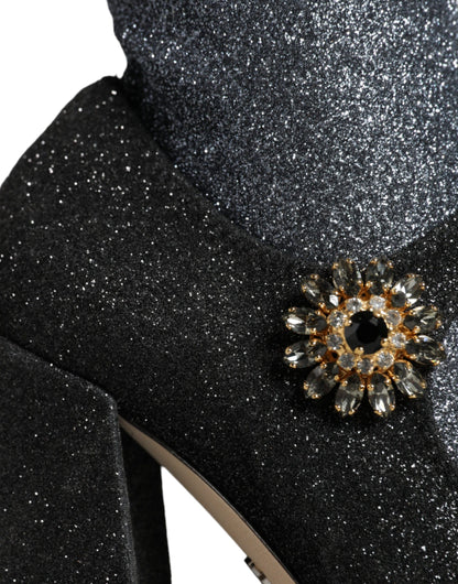 Черевики Dolce &amp; Gabbana Black Crystal Mary Janes Booties