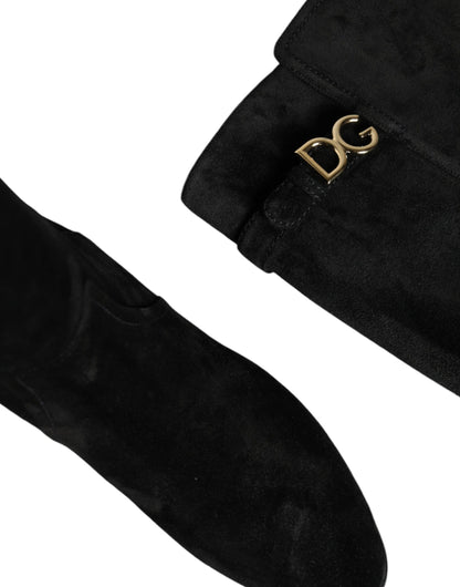 Високі чоботи Dolce &amp; Gabbana із чорної замші