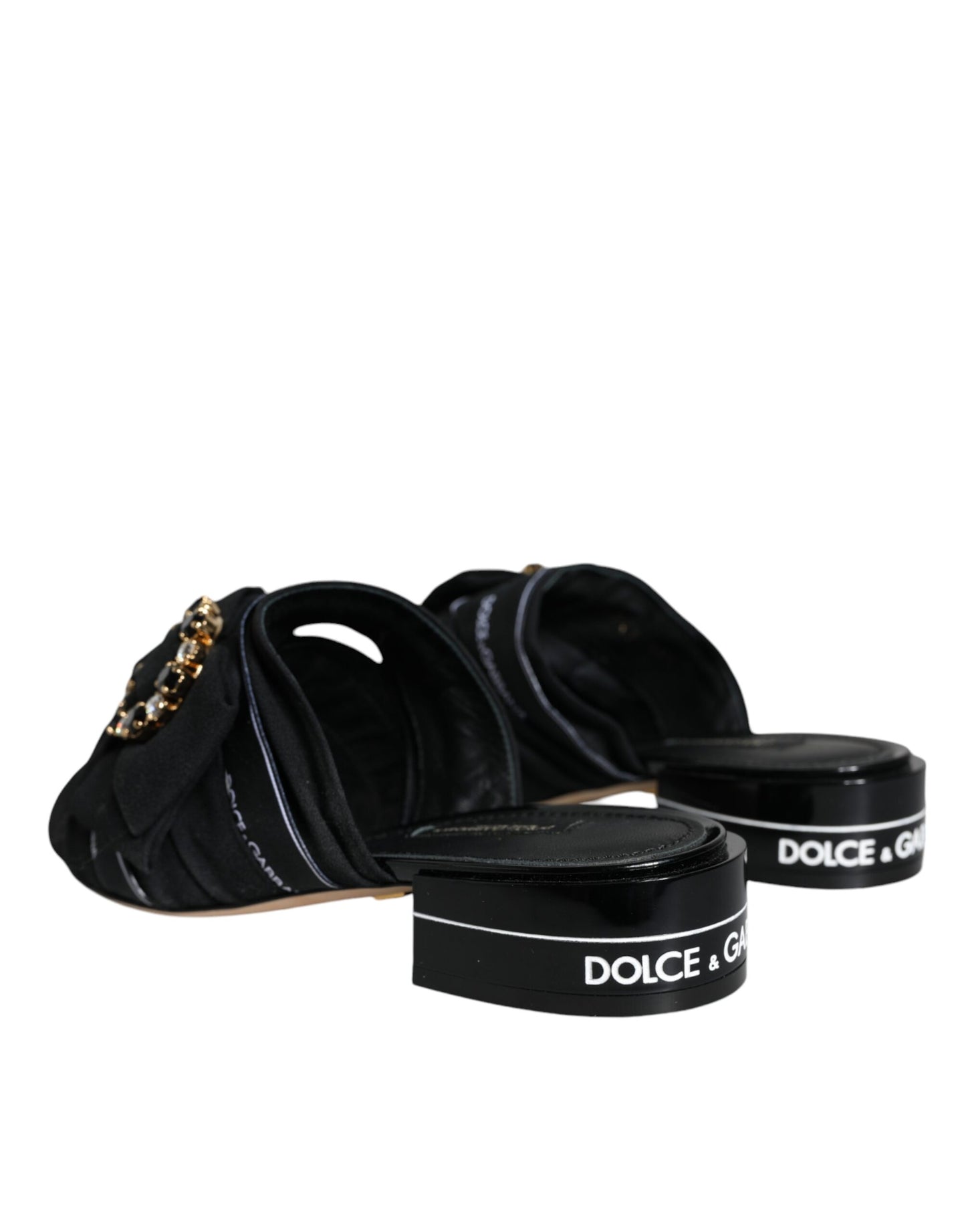 Босоніжки Dolce &amp; Gabbana Black White Crystal Slides