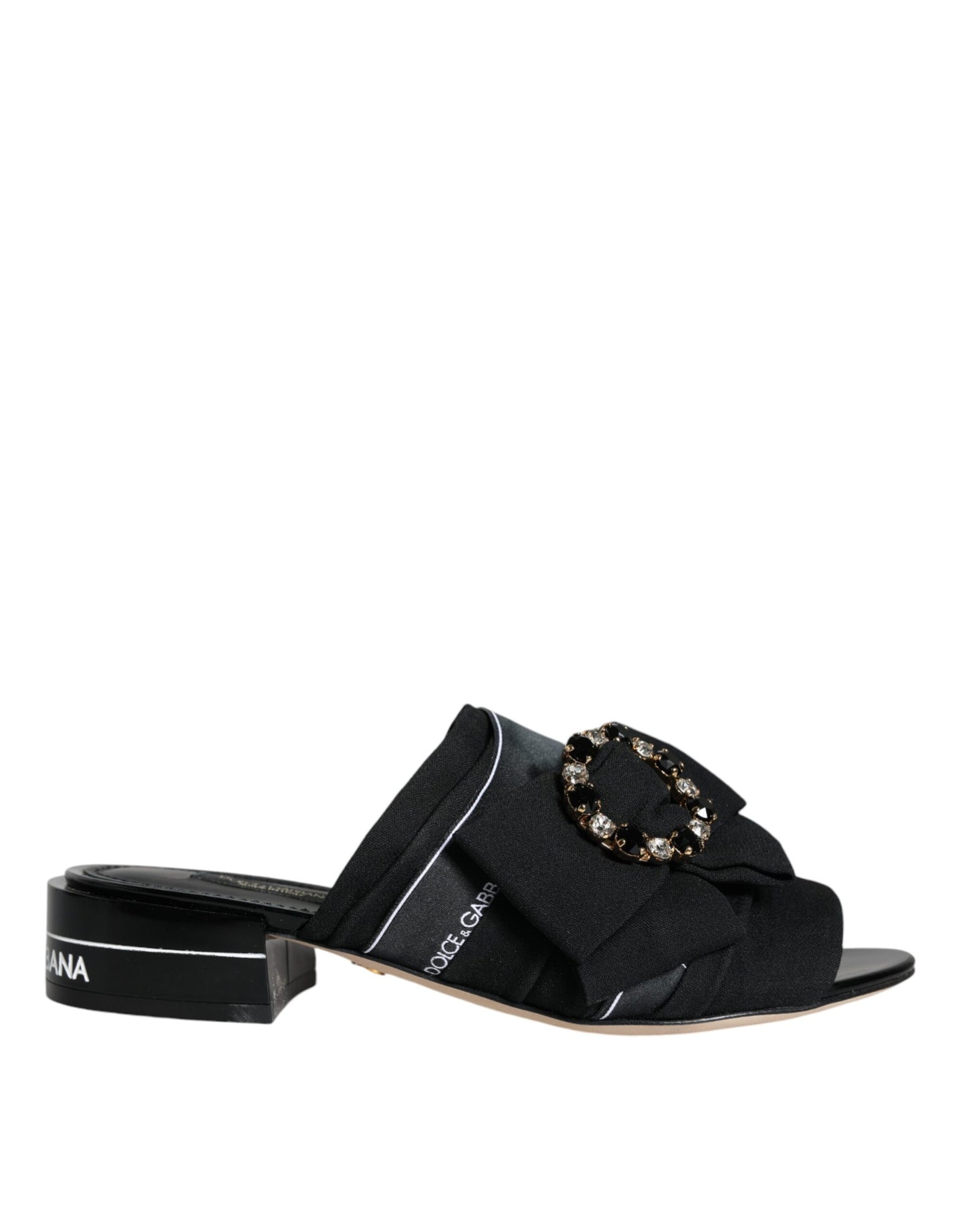 Босоніжки Dolce &amp; Gabbana Black White Crystal Slides
