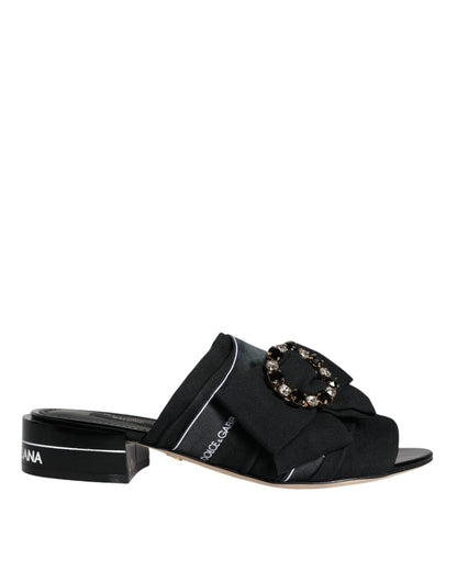 Босоніжки Dolce &amp; Gabbana Black White Crystal Slides