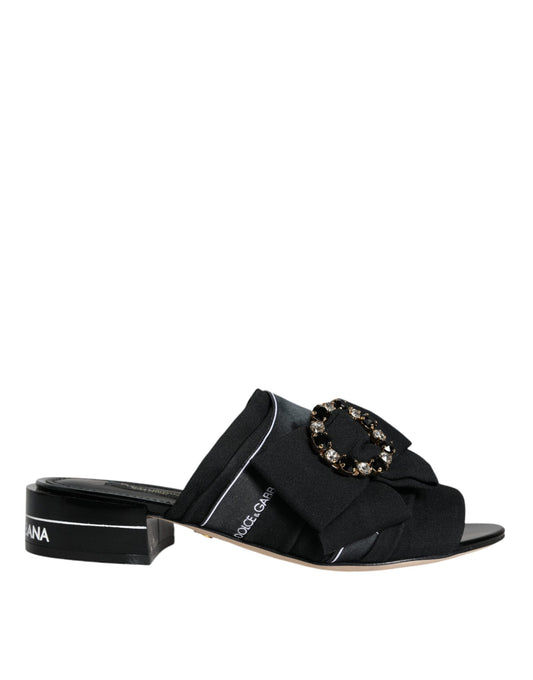 Босоніжки Dolce &amp; Gabbana Black White Crystal Slides