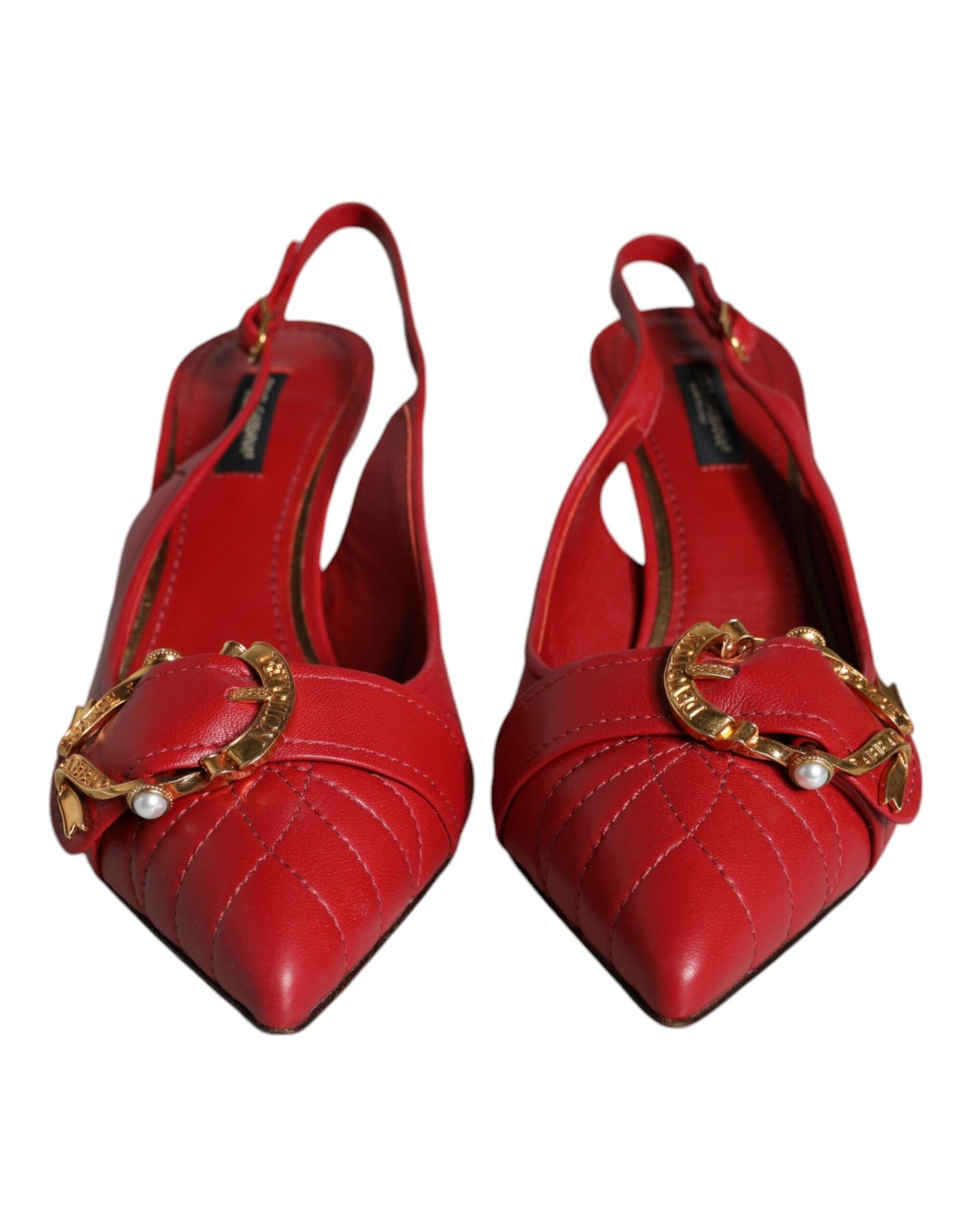 Шкіряні туфлі на підборах Dolce &amp; Gabbana Red Devotion