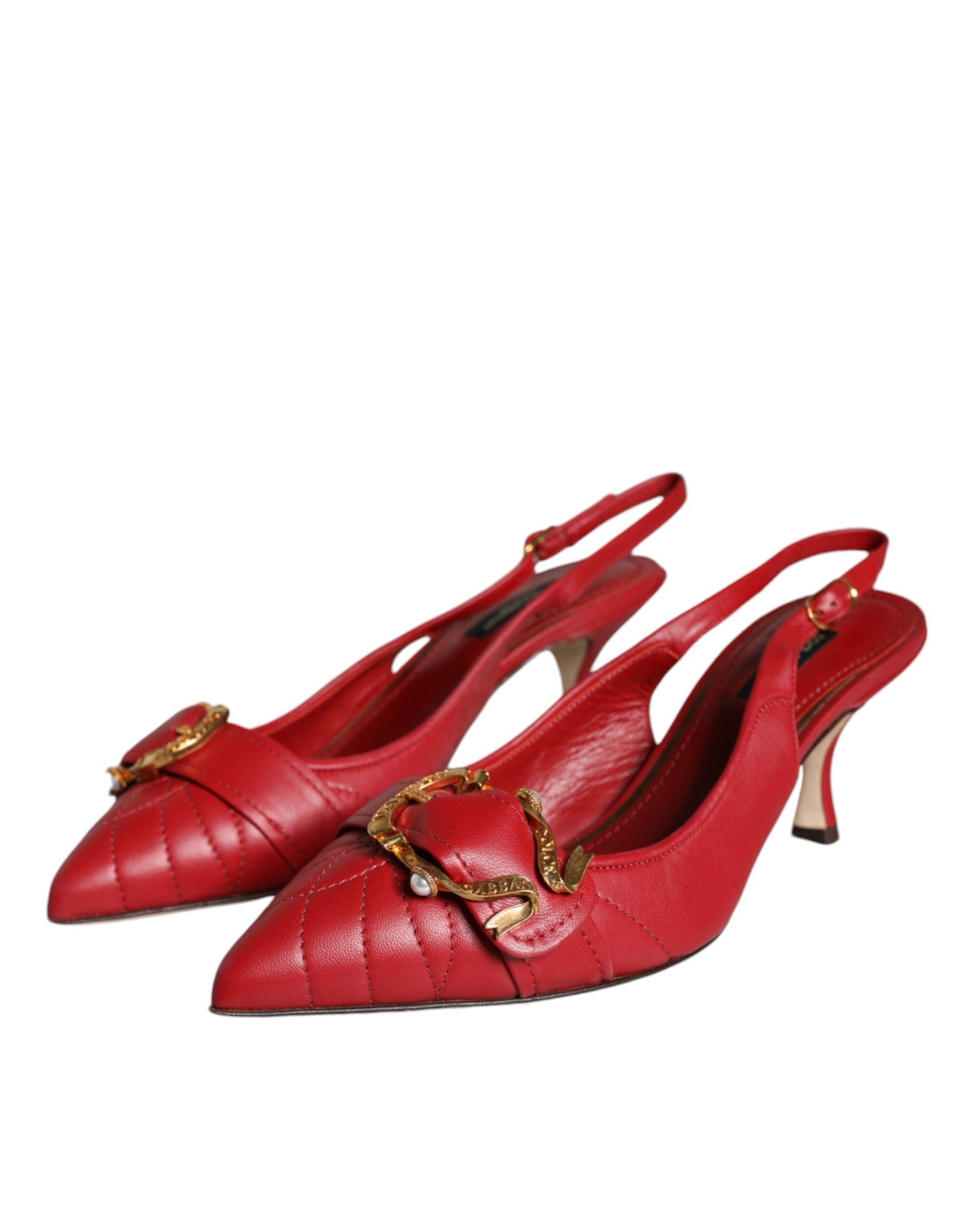 Шкіряні туфлі на підборах Dolce &amp; Gabbana Red Devotion