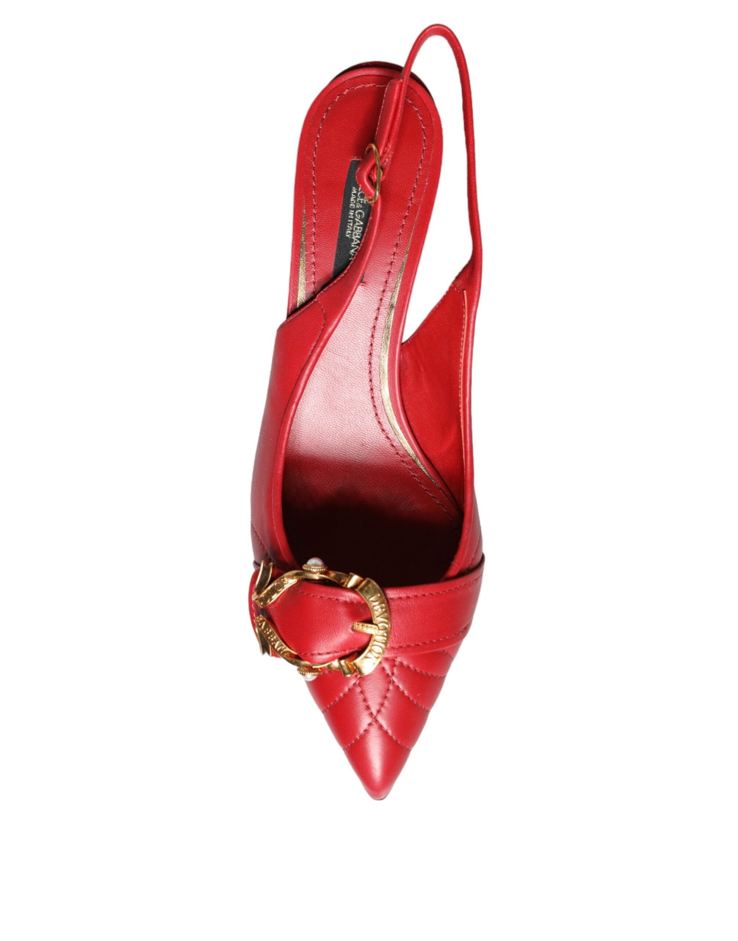 Шкіряні туфлі на підборах Dolce &amp; Gabbana Red Devotion
