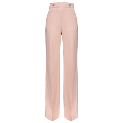 PINKO Pink Polyester Women Pant with Gold Button Detail