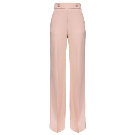 PINKO Pink Polyester Women Pant with Gold Button Detail
