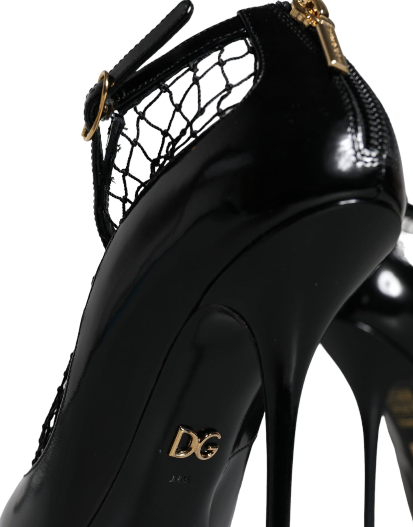 Туфлі-лодочки Dolce &amp; Gabbana з чорної сітчастої лакованої шкіри