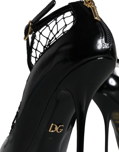 Туфлі-лодочки Dolce &amp; Gabbana з чорної сітчастої лакованої шкіри