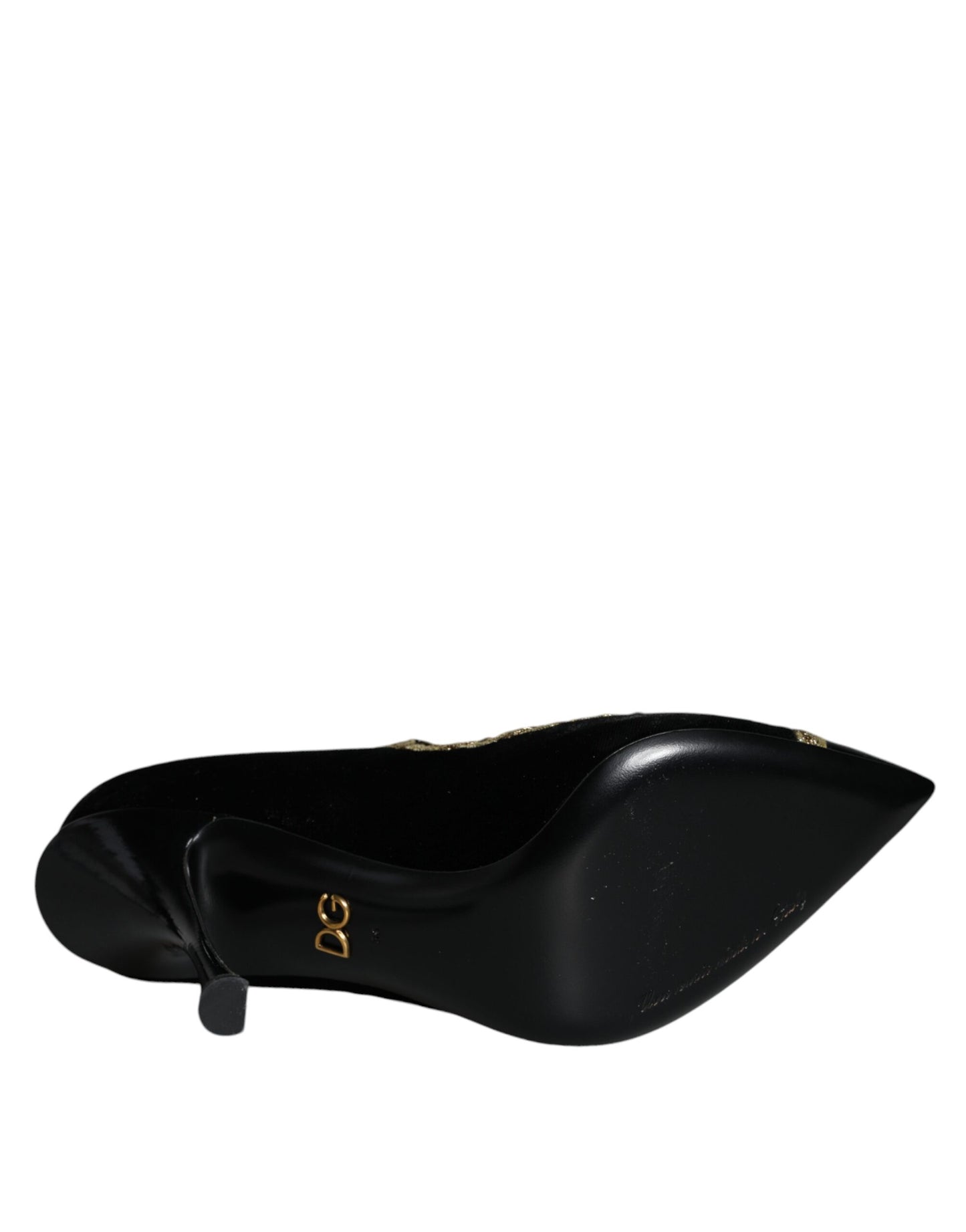Оксамитові золоті туфлі Dolce &amp; Gabbana Black Mary Janes