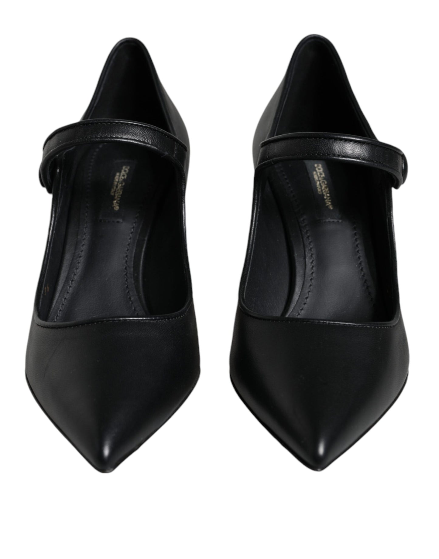 Чорні шкіряні туфлі з логотипом Dolce &amp; Gabbana Туфлі-човники Mary Janes