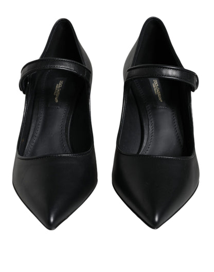 Чорні шкіряні туфлі з логотипом Dolce &amp; Gabbana Туфлі-човники Mary Janes