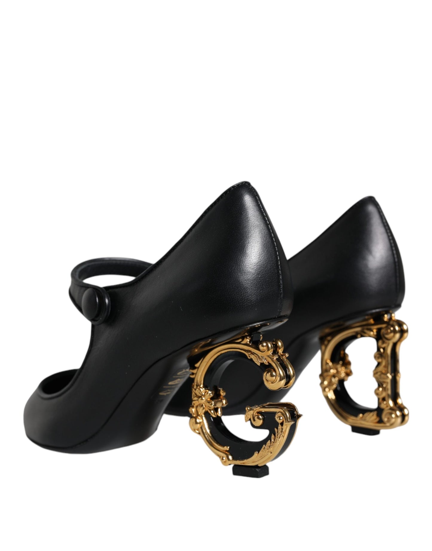 Чорні шкіряні туфлі з логотипом Dolce &amp; Gabbana Туфлі-човники Mary Janes