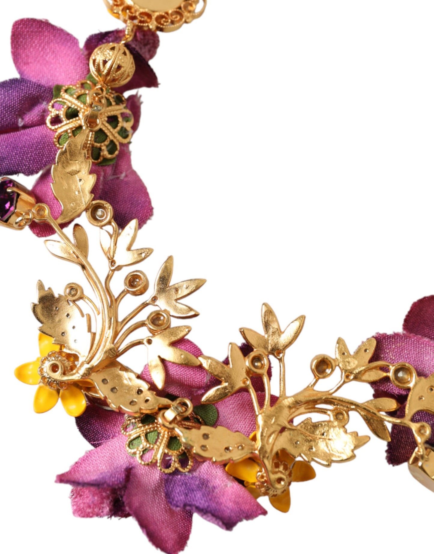 Намисто Dolce &amp; Gabbana Gold Brass Mix Fiori Flowers Crystal Chain