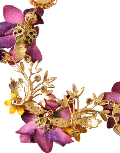 Намисто Dolce &amp; Gabbana Gold Brass Mix Fiori Flowers Crystal Chain