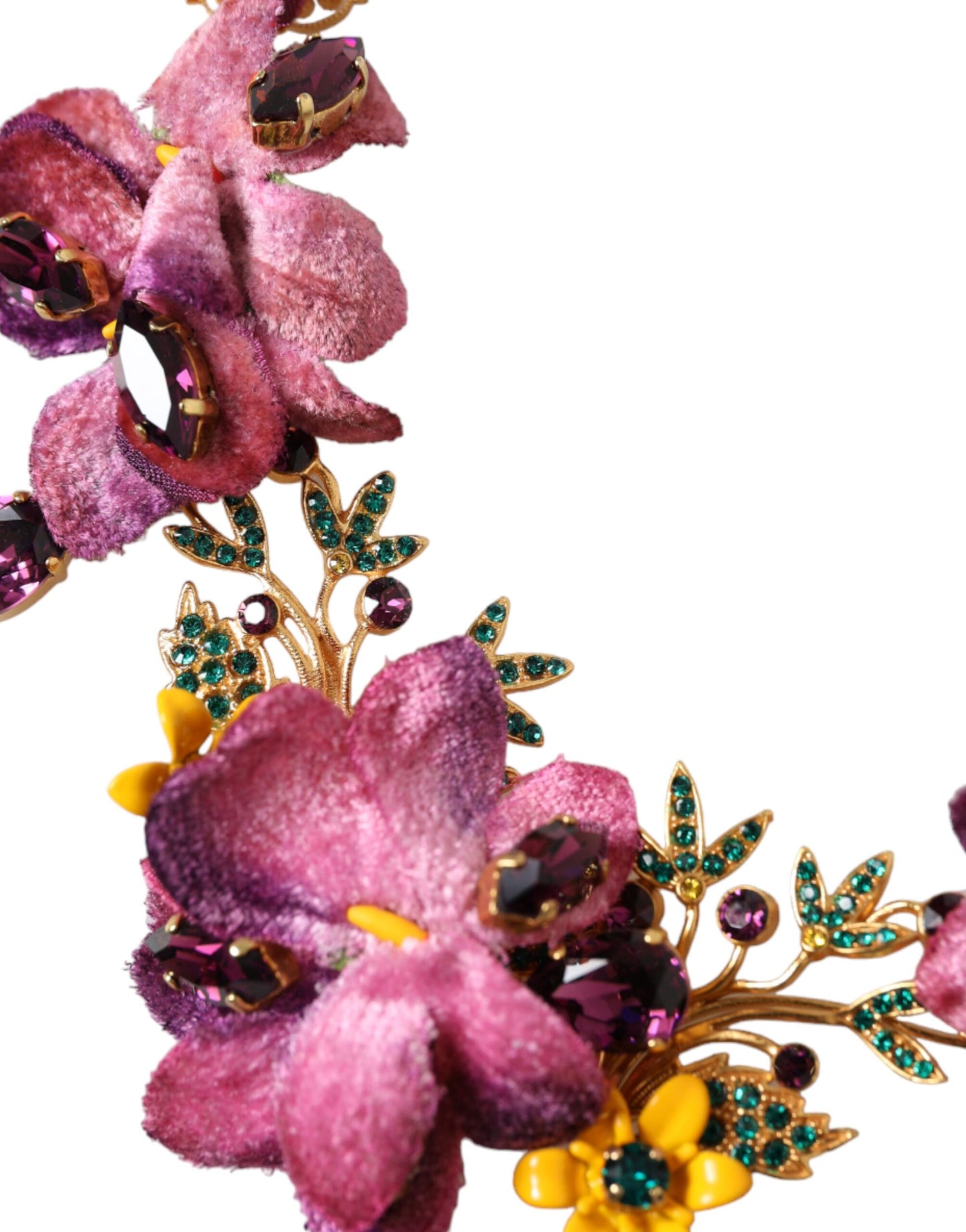 Намисто Dolce &amp; Gabbana Gold Brass Mix Fiori Flowers Crystal Chain