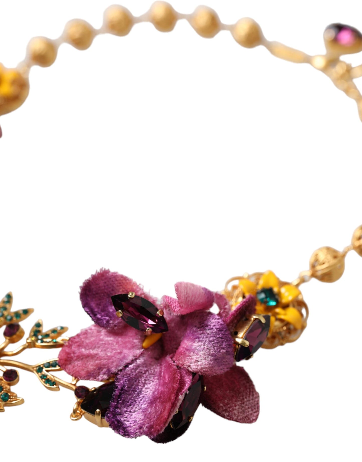 Намисто Dolce &amp; Gabbana Gold Brass Mix Fiori Flowers Crystal Chain