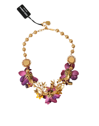 Намисто Dolce &amp; Gabbana Gold Brass Mix Fiori Flowers Crystal Chain