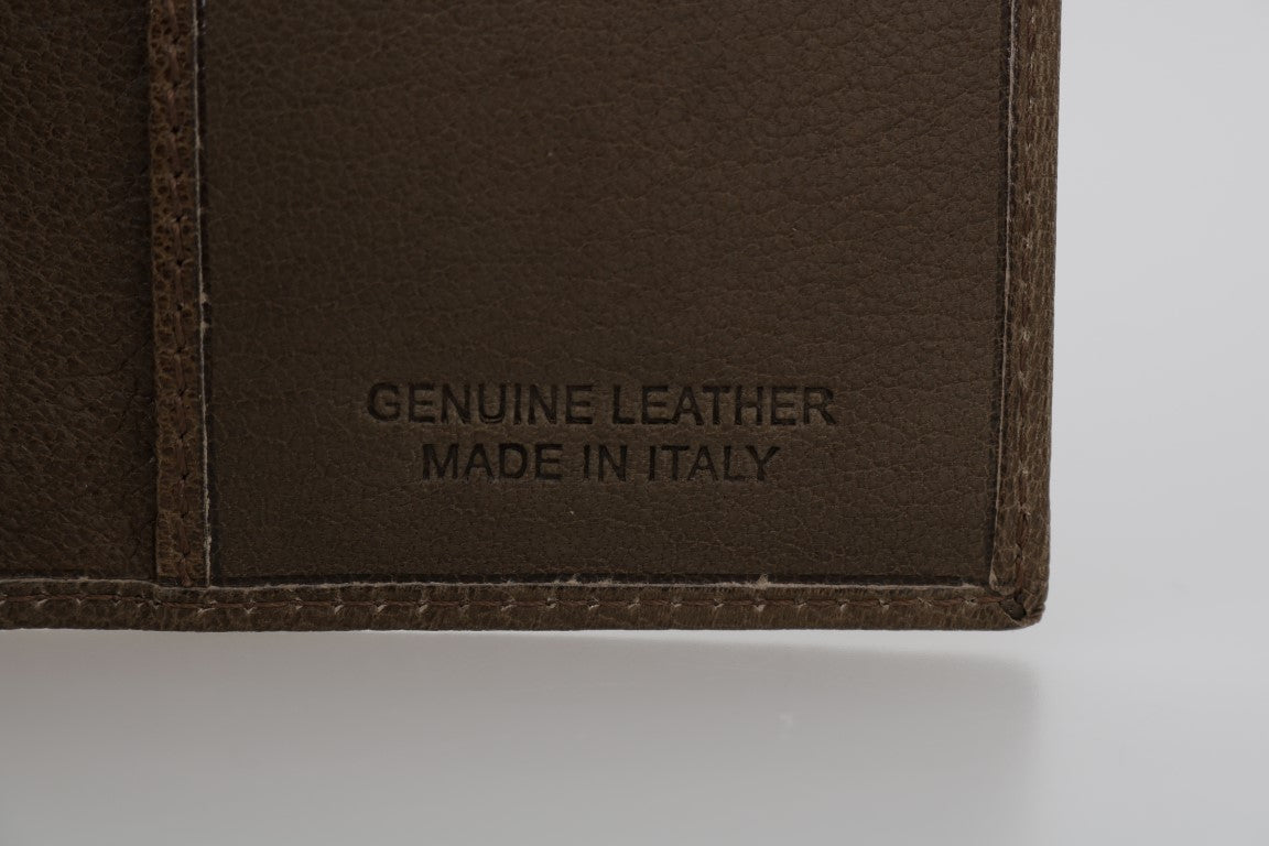 Коричневий шкіряний елегантний чоловічий гаманець Billionaire Italian Couture