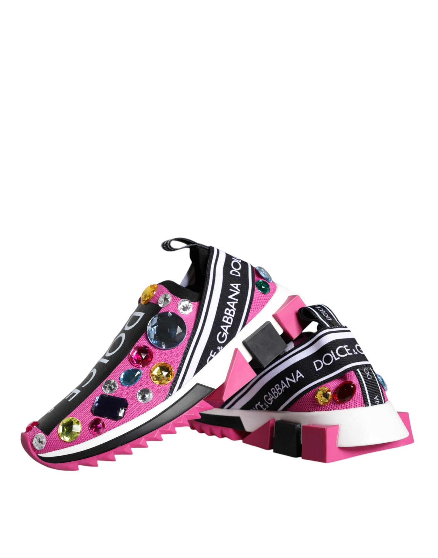 Низькі кросівки Dolce &amp; Gabbana Pink Sorrento Crystals