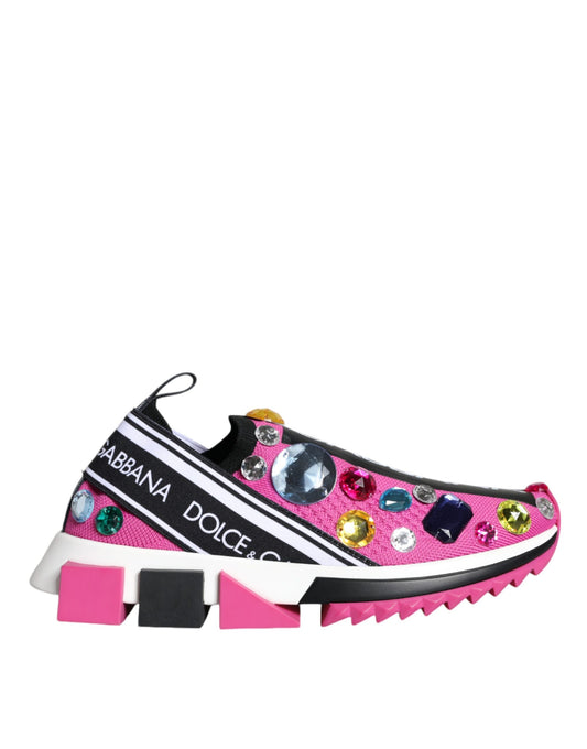 Низькі кросівки Dolce &amp; Gabbana Pink Sorrento Crystals