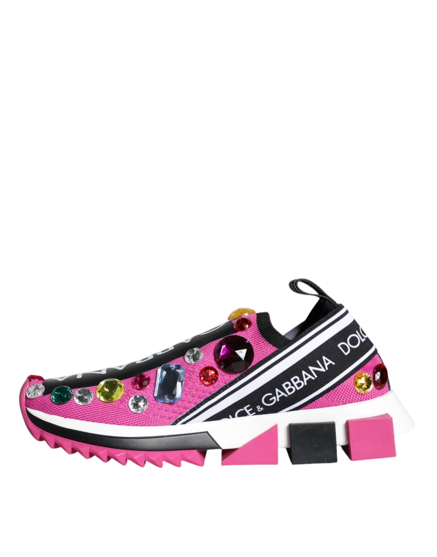 Низькі кросівки Dolce &amp; Gabbana Pink Sorrento Crystals
