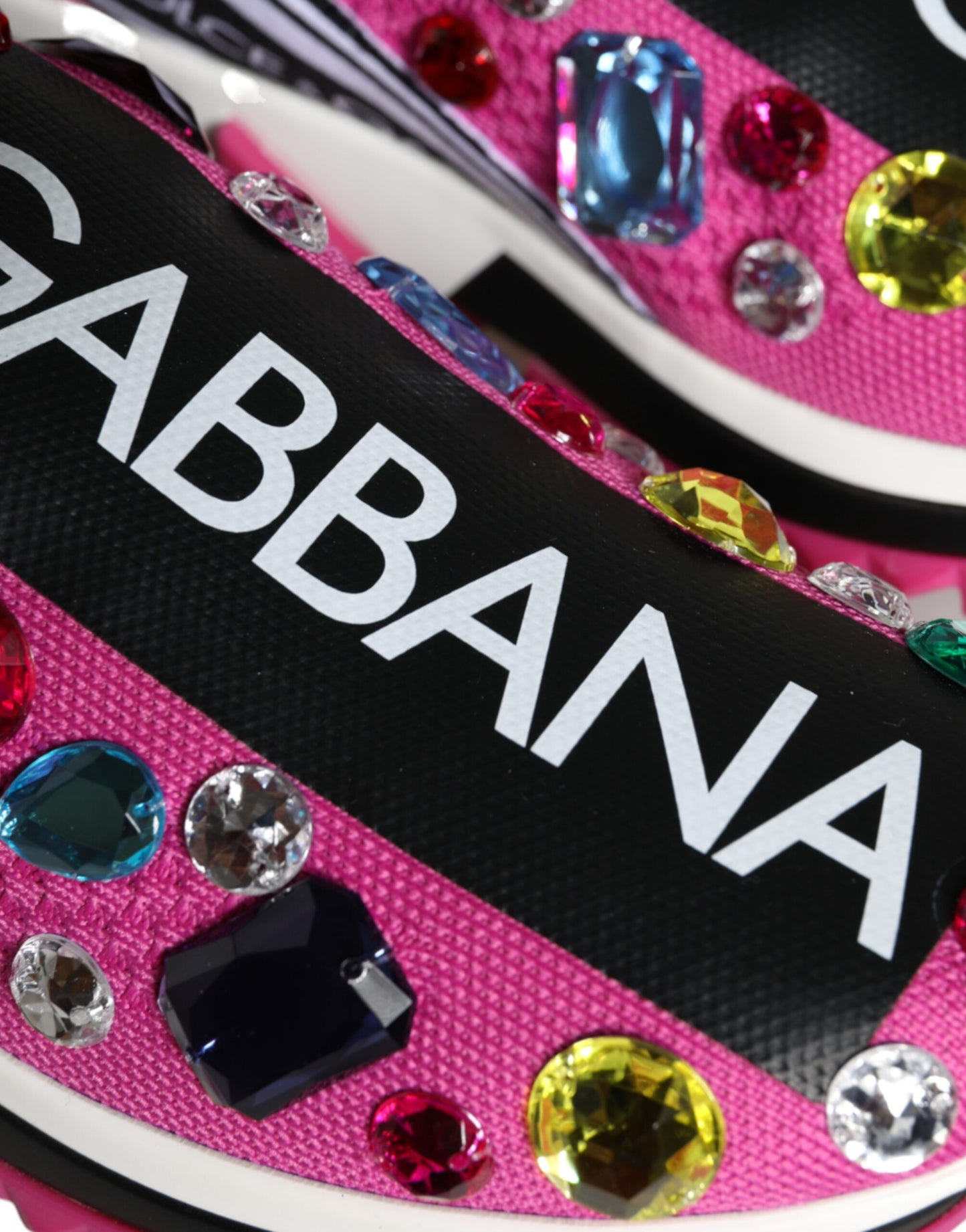 Низькі кросівки Dolce &amp; Gabbana Pink Sorrento Crystals