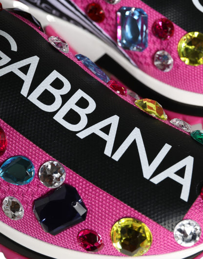 Низькі кросівки Dolce &amp; Gabbana Pink Sorrento Crystals