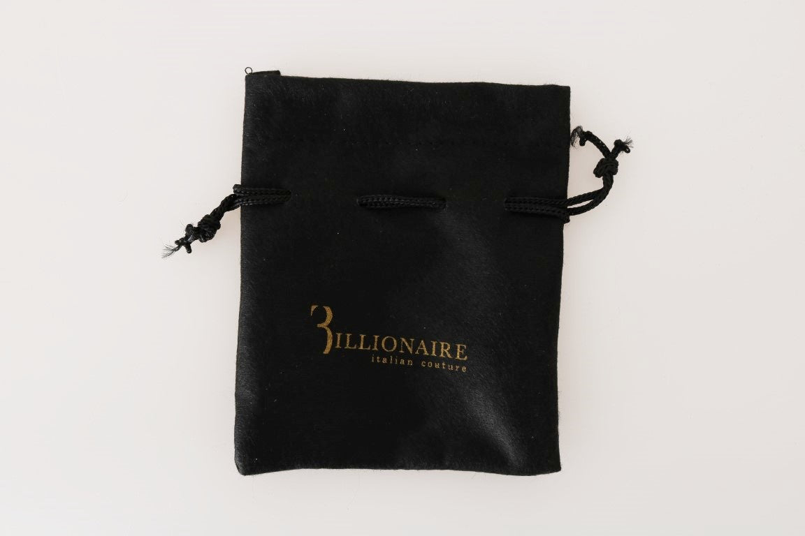 Вишуканий чорний шкіряний чоловічий гаманець Billionaire Italian Couture