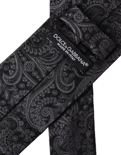 Регульована чоловіча краватка зі 100% шовку Dolce &amp; Gabbana із сірим малюнком