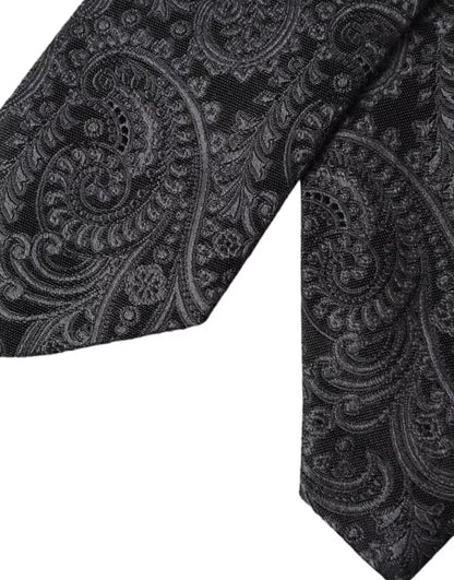 Регульована чоловіча краватка зі 100% шовку Dolce &amp; Gabbana із сірим малюнком