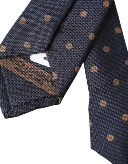 Чоловіча краватка Dolce &amp; Gabbana Black Dotted Fantasy Silk Регульована