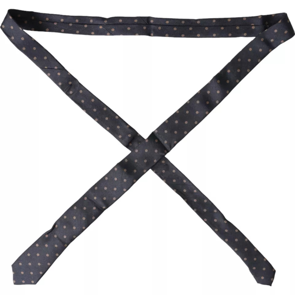 Чоловіча краватка Dolce &amp; Gabbana Black Dotted Fantasy Silk Регульована