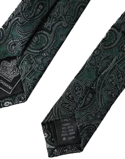 Регульована чоловіча краватка Dolce &amp; Gabbana із зеленим квітковим візерунком із 100% шовку