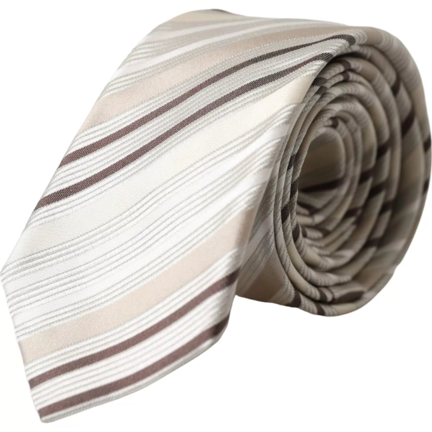 Dolce &amp; Gabbana Beige Stripes Fantasy Silk Регульована чоловіча краватка