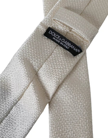 Чоловіча краватка Dolce &amp; Gabbana Off White зі 100% шовку, що регулюється