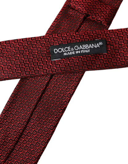 Регульована чоловіча краватка зі 100% шовку Dolce &amp; Gabbana з червоним малюнком
