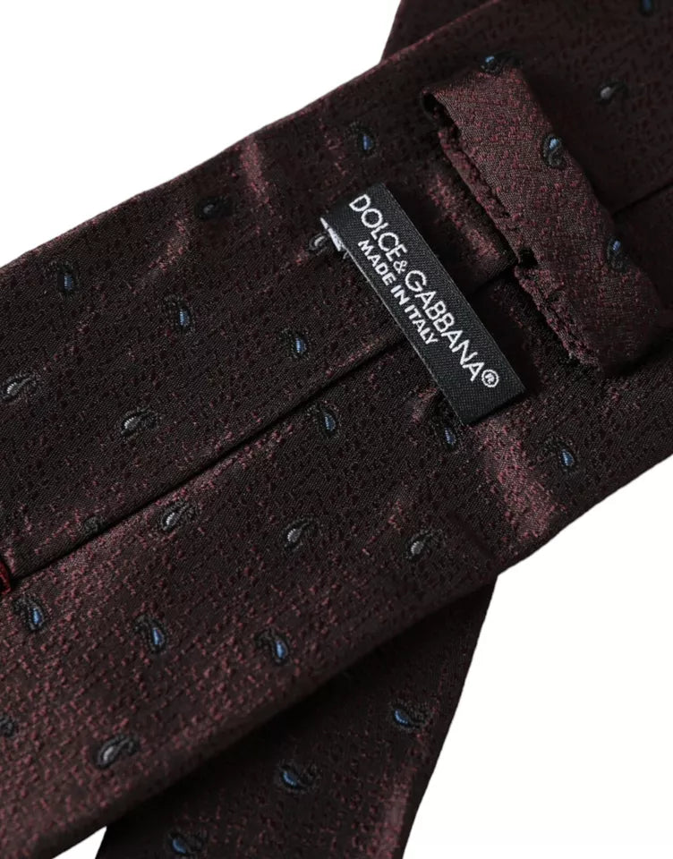 Регульована чоловіча краватка Dolce &amp; Gabbana Bordeaux Fantasy зі 100% шовку