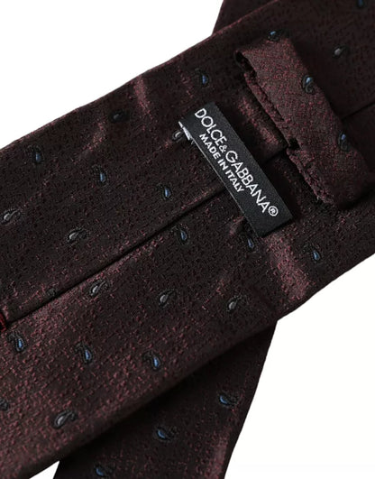 Регульована чоловіча краватка Dolce &amp; Gabbana Bordeaux Fantasy зі 100% шовку