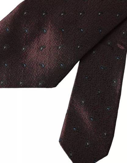 Регульована чоловіча краватка Dolce &amp; Gabbana Bordeaux Fantasy зі 100% шовку