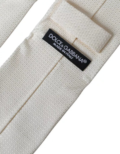 Класична регульована краватка Dolce &amp; Gabbana Off White з малюнком