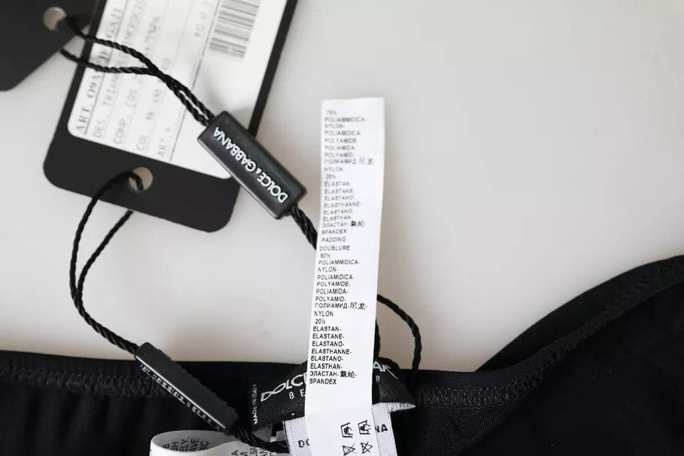 Чорні нейлонові купальники Dolce &amp; Gabbana Пляжний одяг Нижнє бікіні