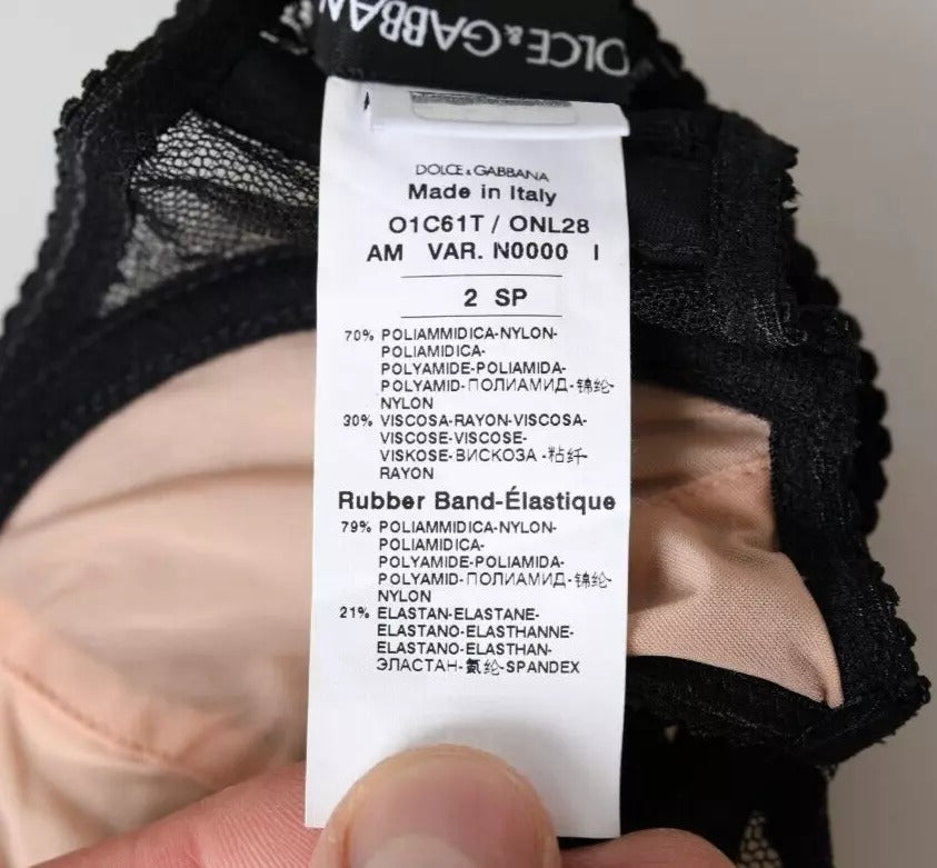 Нижня білизна Dolce &amp; Gabbana з чорним нейлоновим бюстгальтером з квітковим мереживом