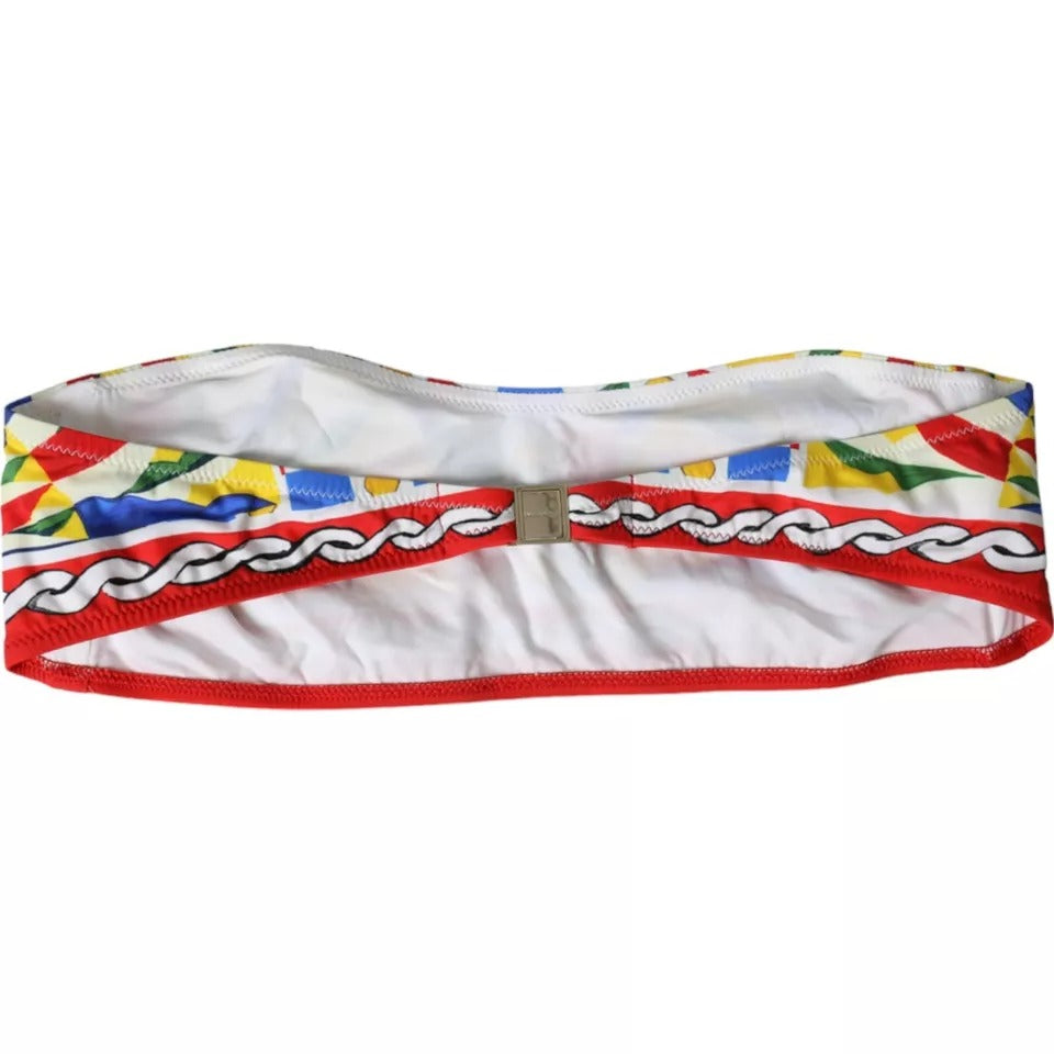 Верхнє бікіні Dolce &amp; Gabbana Multicolor Carretto Bandeau